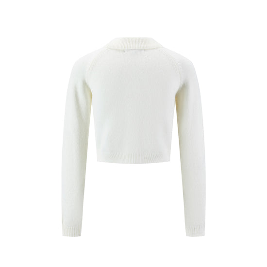 Colored Bee Button Knit Cardigan - Ivory