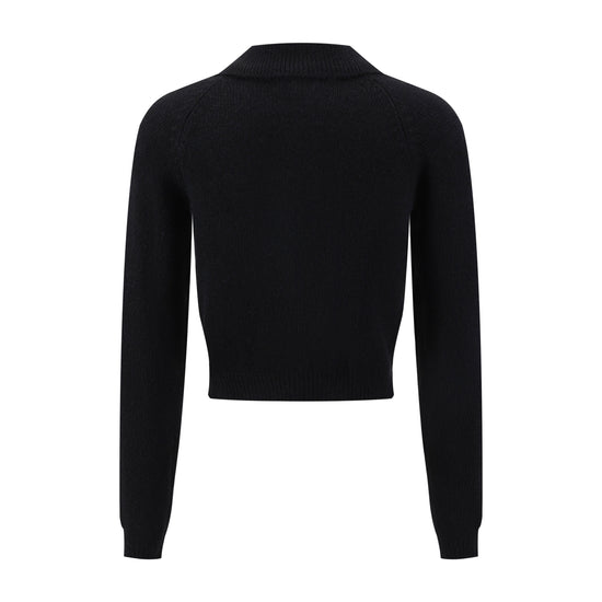 Colored Bee Button Knit Cardigan - Black