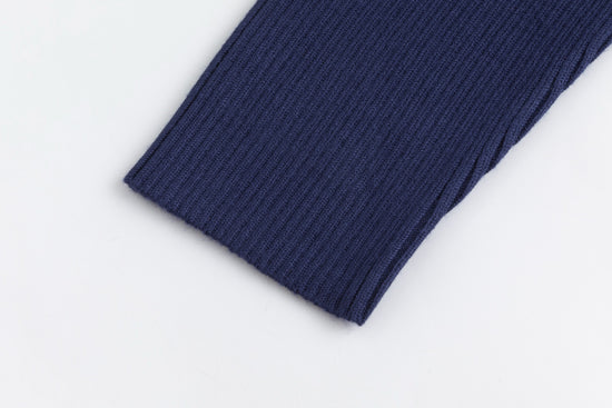 Orange And Blue Wool Jumper With Blue Knit Overlay