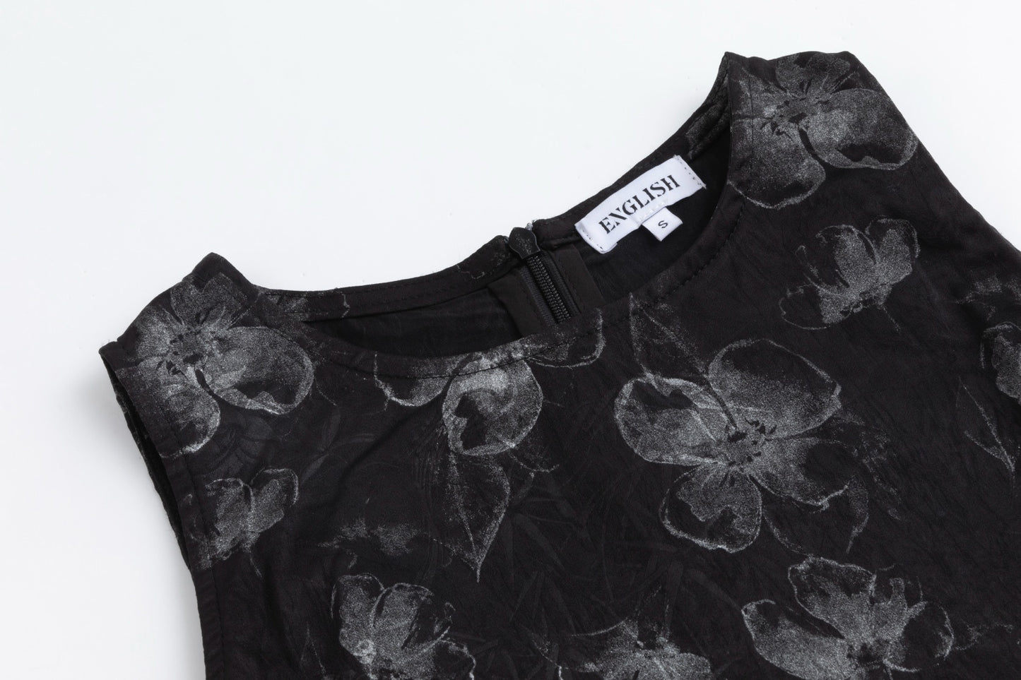 Black And Silver Floral Jumper With Black Knit Overlay