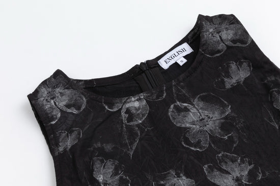 Black And Silver Floral Jumper With Black Knit Overlay