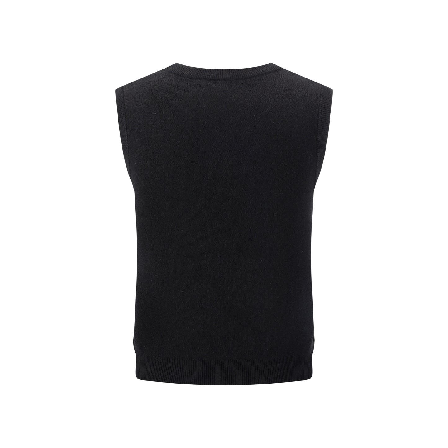 Floral Knit Vest - Black