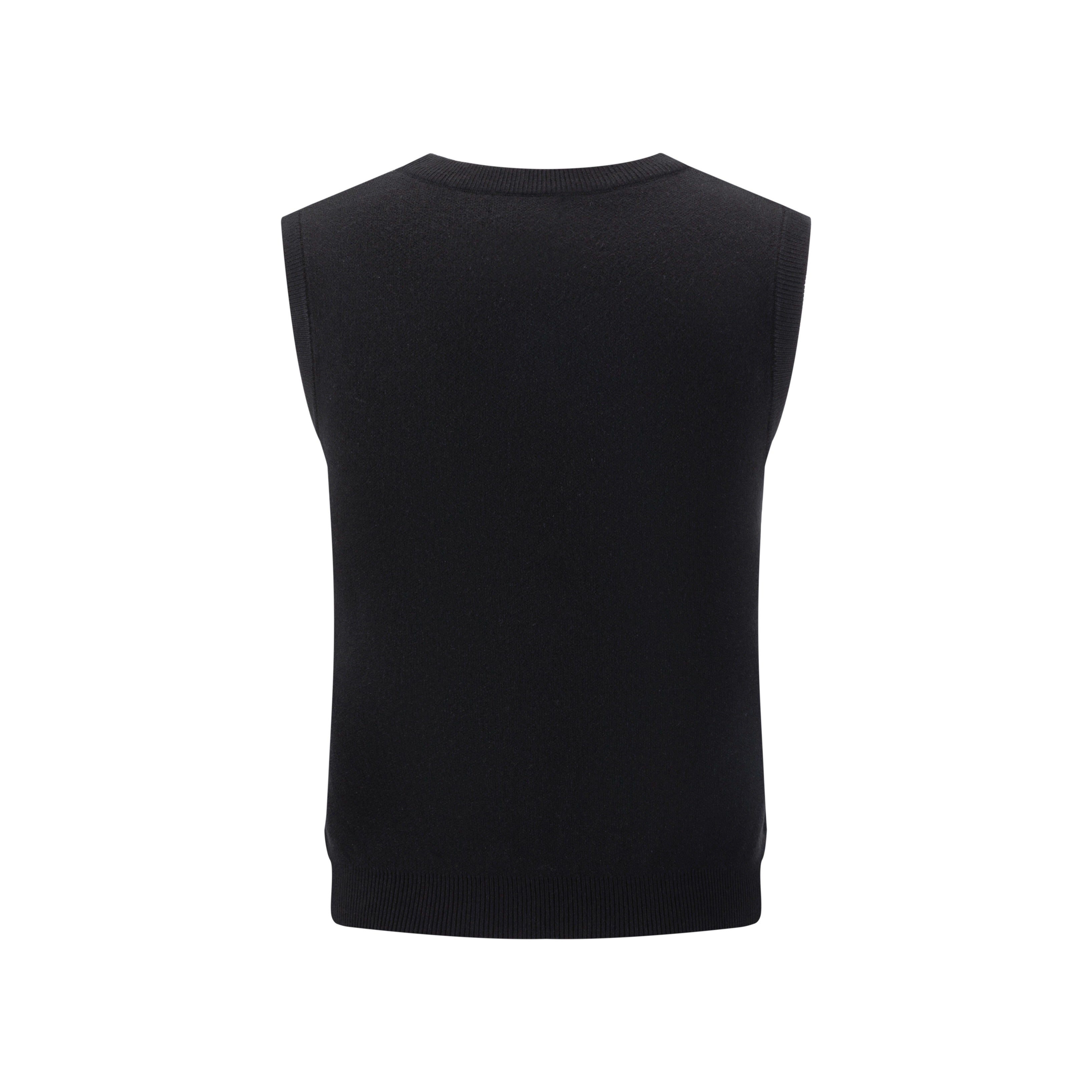 Floral Knit Vest - Black