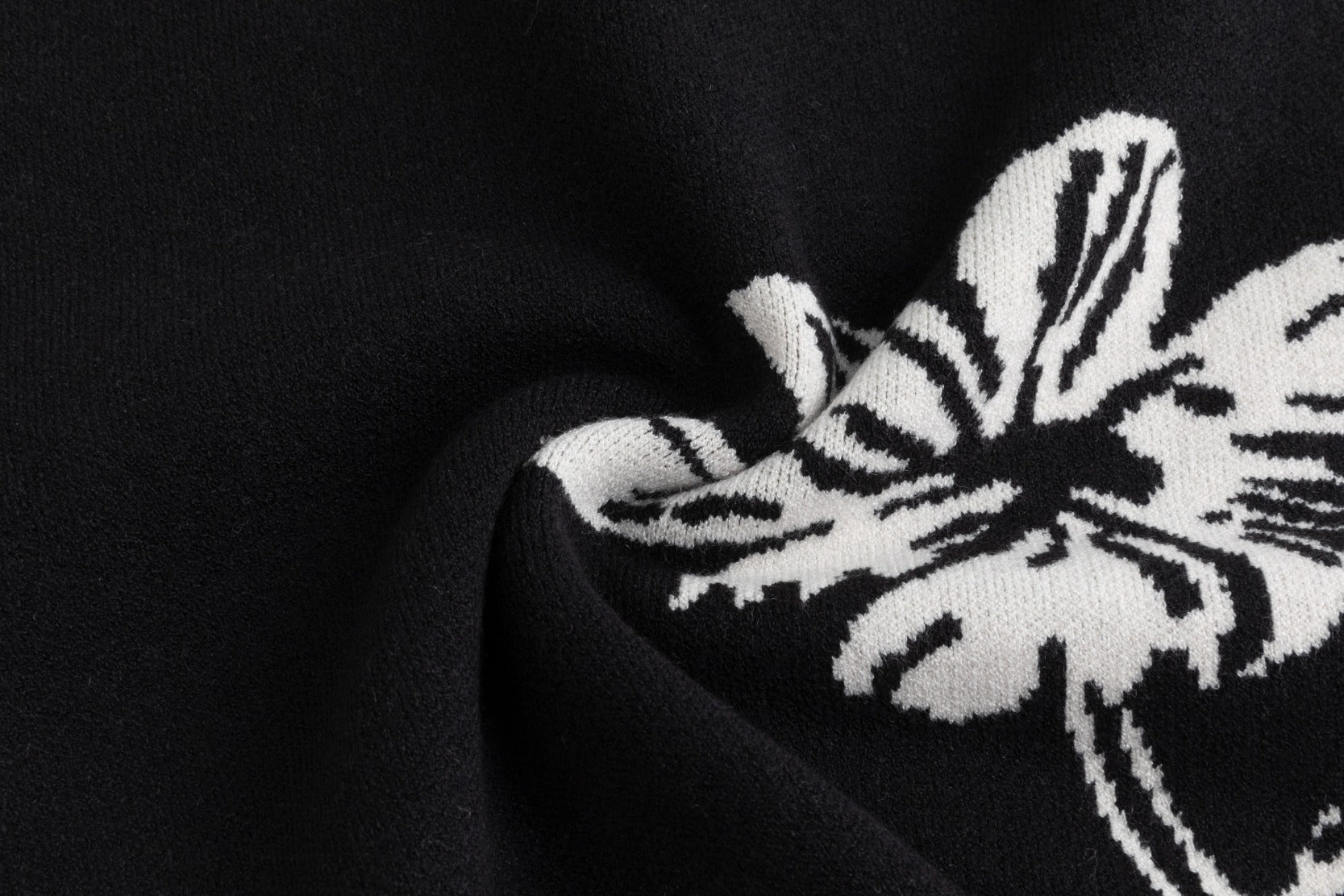 Floral Knit Vest - Black