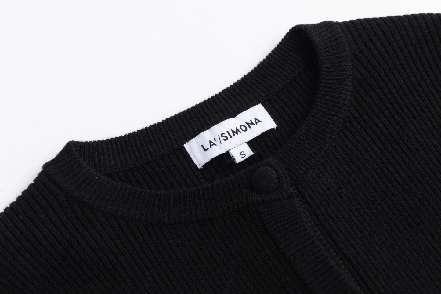 Black Ribbed Embroidered Sleeve Cardigan