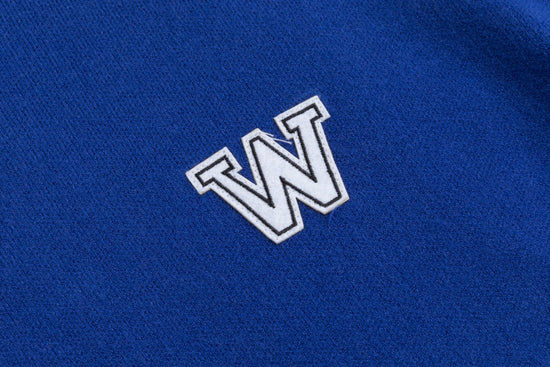 Royal Blue Knit Sweater With W Patch