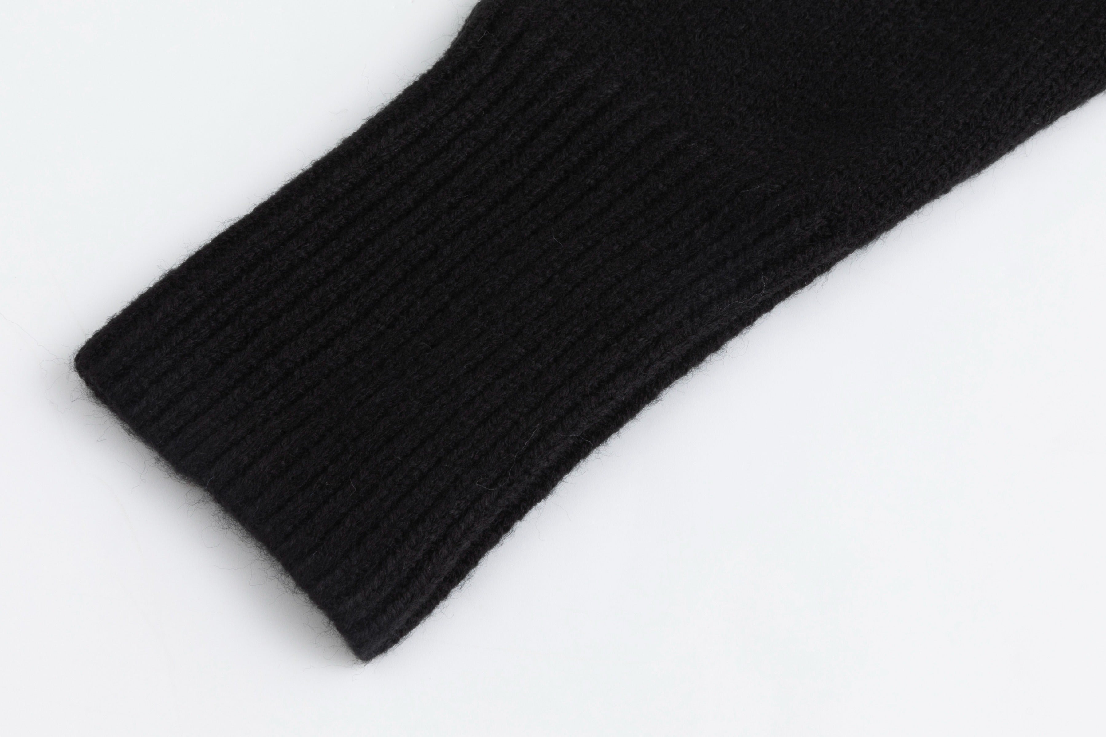 Knit Sweater With Floral Embroidery - Black