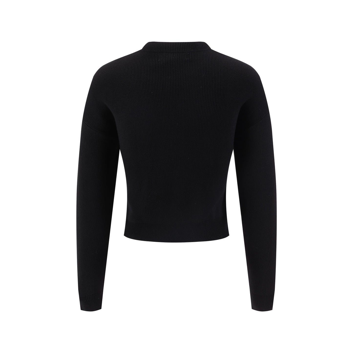 Black Knit Top With Velvet Printed Neck Tie