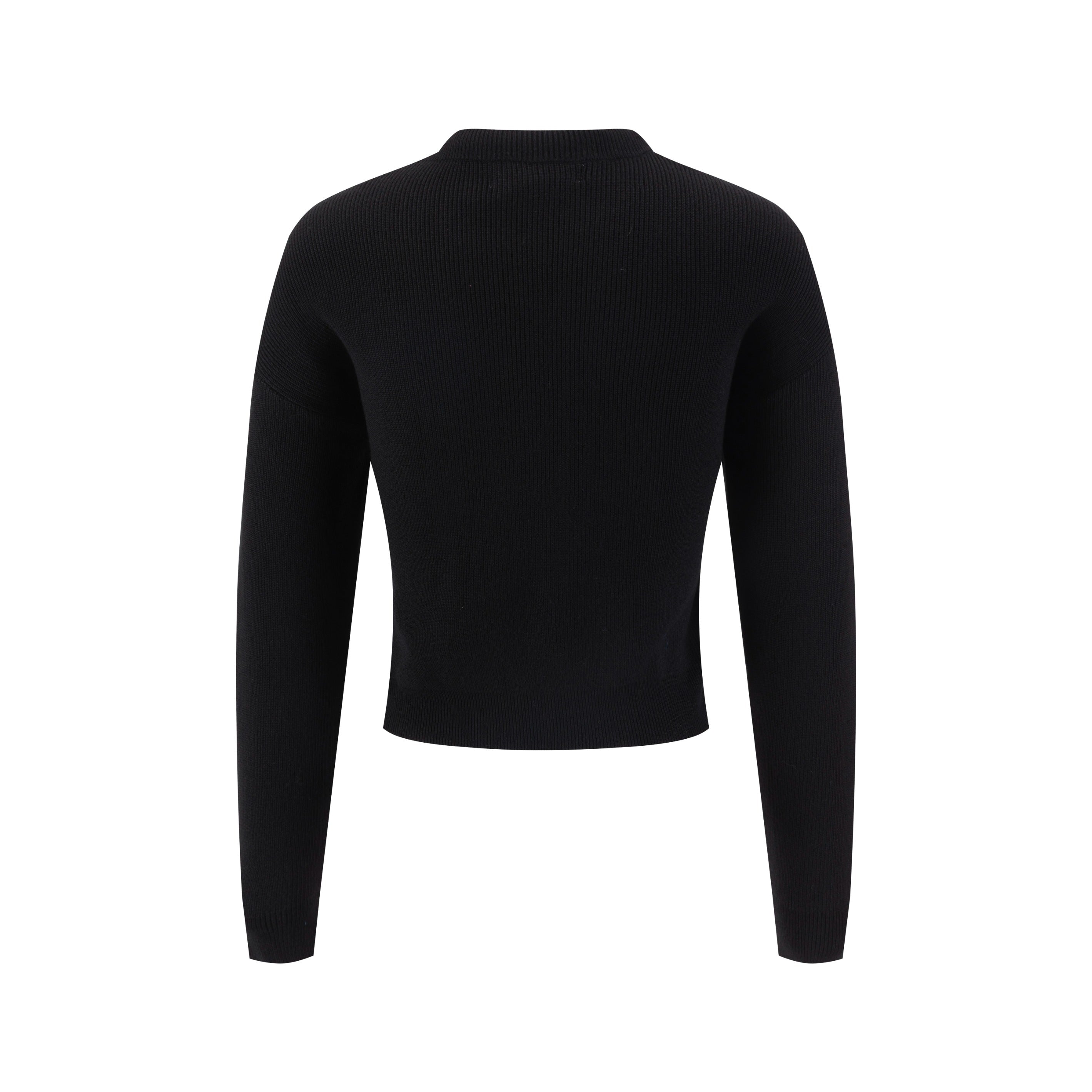 Black Knit Top With Velvet Printed Neck Tie