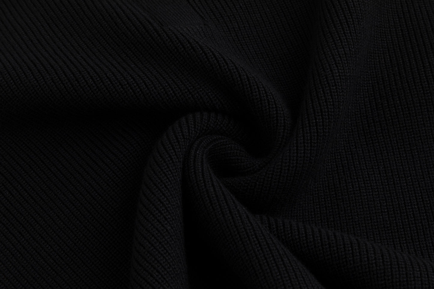 Black Knit Top With Velvet Printed Neck Tie