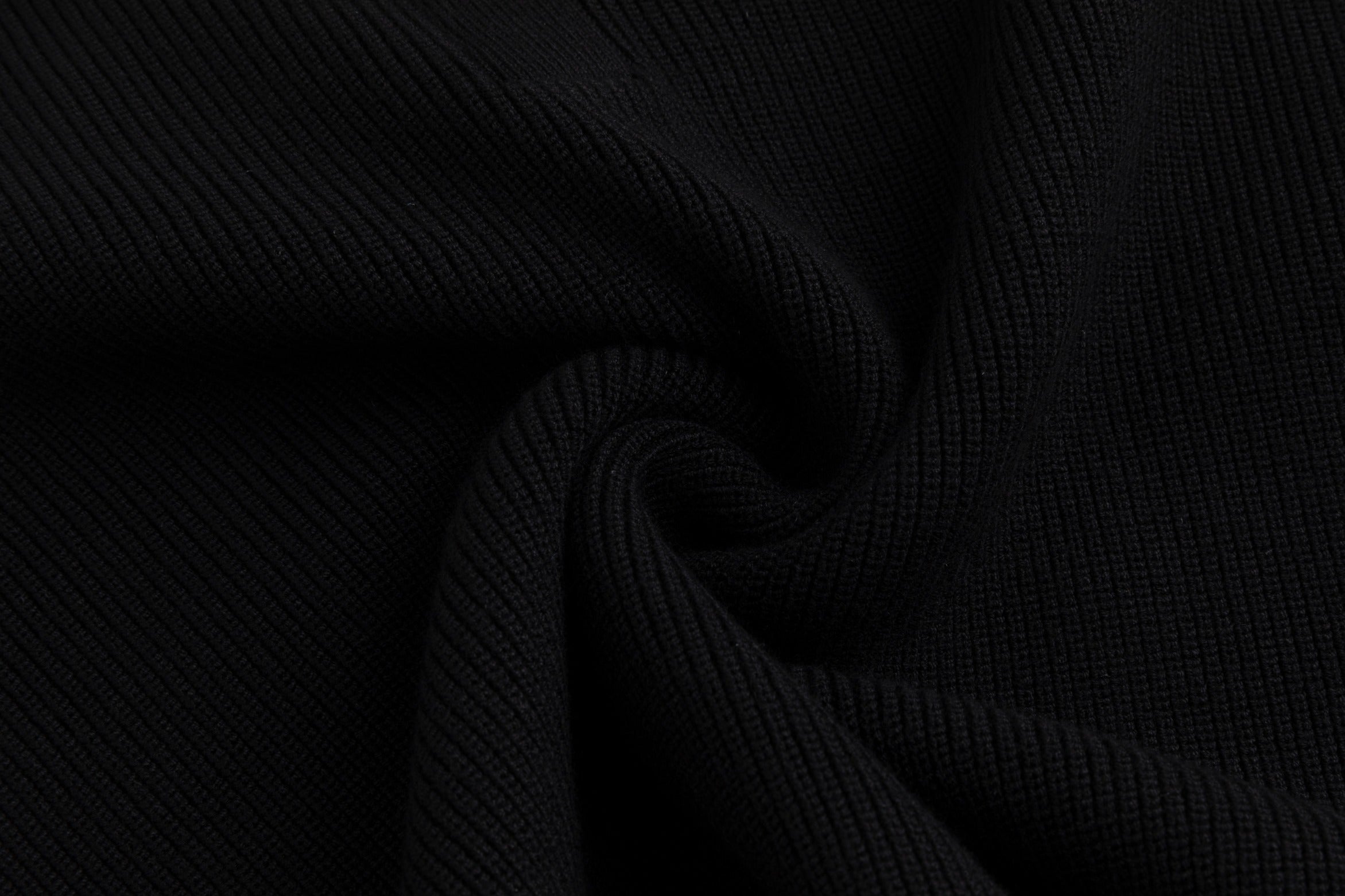 Black Knit Top With Velvet Printed Neck Tie