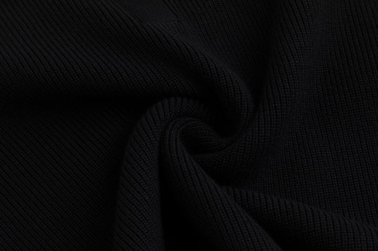 Black Knit Top With Velvet Printed Neck Tie