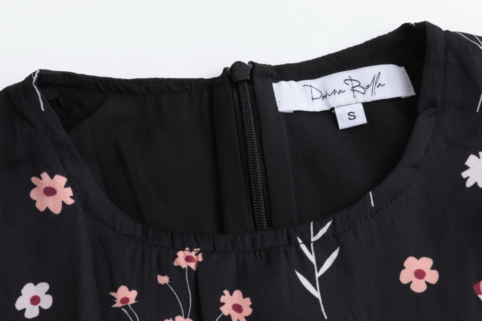 Satin Tier Floral Jumper With Black Overlay