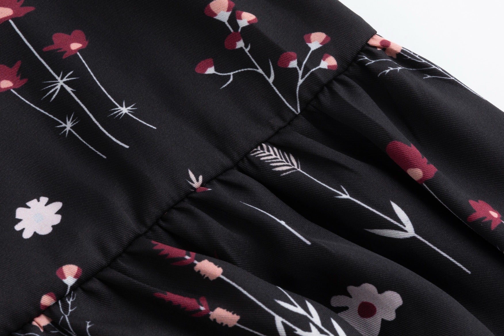 Satin Tier Floral Jumper With Black Overlay