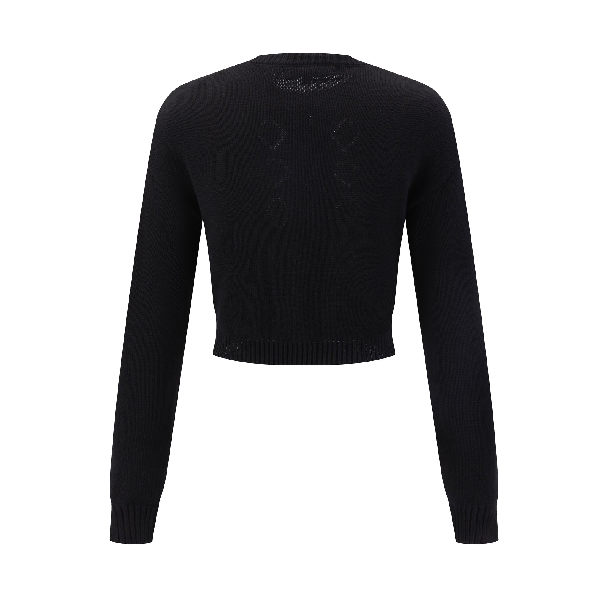 Black Knit Cardigan With Floral Embroidery