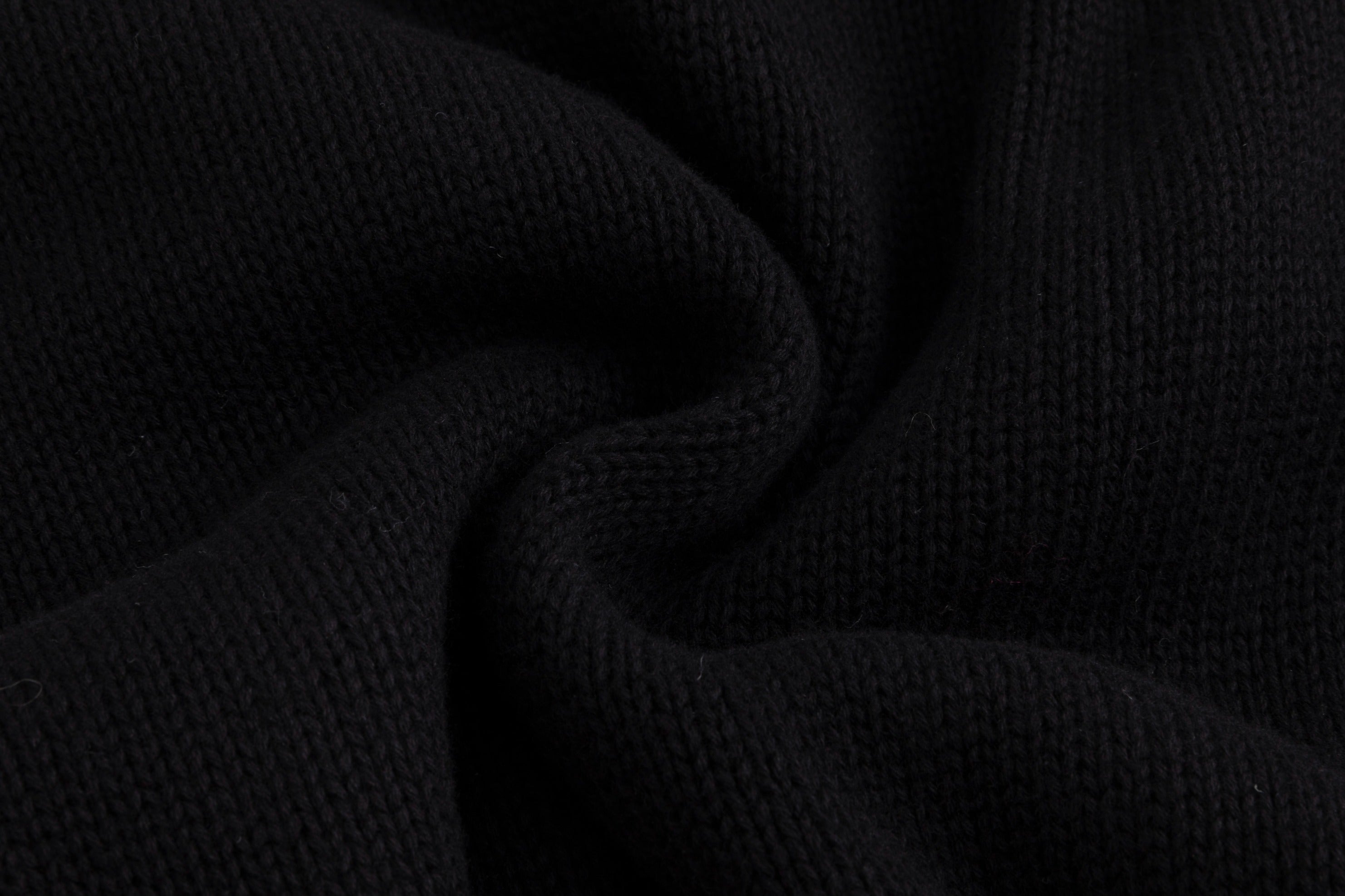 Black Knit Cardigan With Floral Embroidery