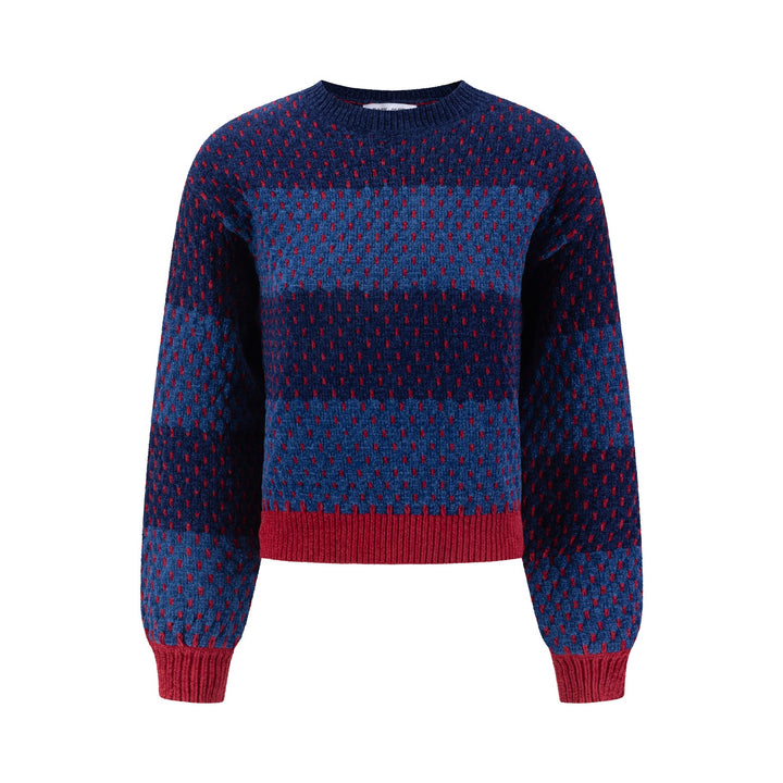 Textured Stripe Sweater - Blue