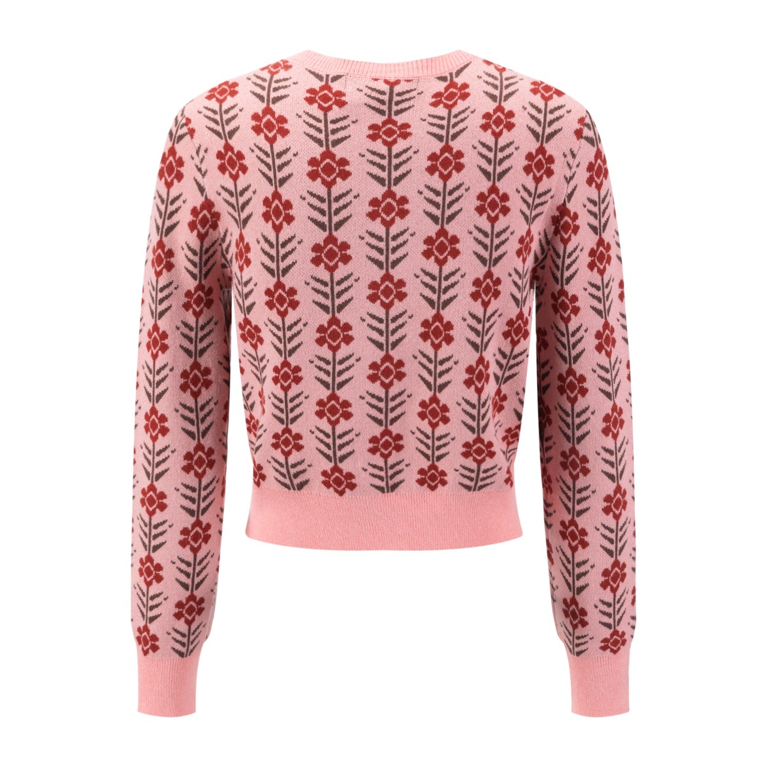 Pink And Rust Floral Cardigan