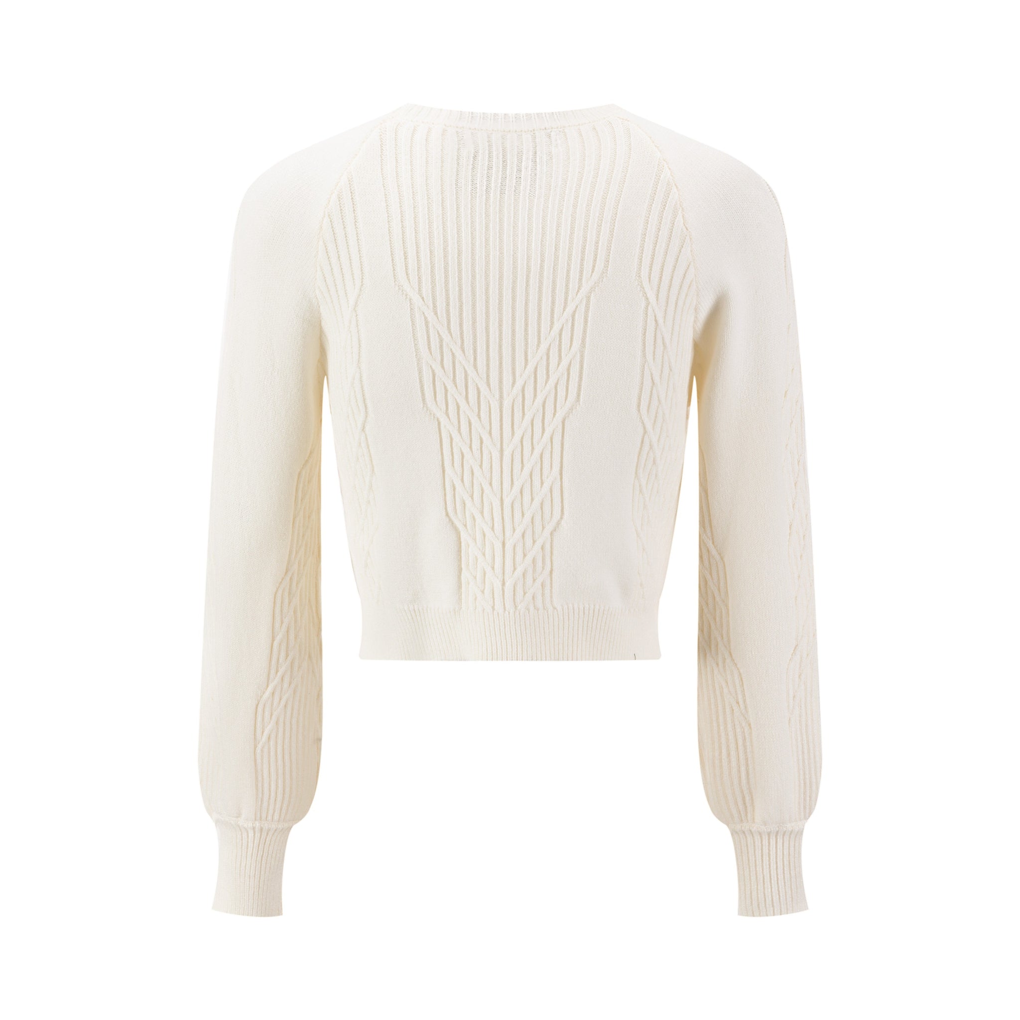 Ivory And Blue Beaded Knit Top