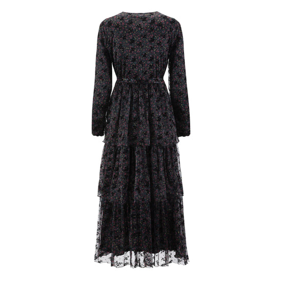 Black And Red Mesh Layered Dress – The Runway Company