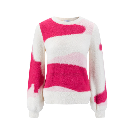 Pink And White Knit Sweater