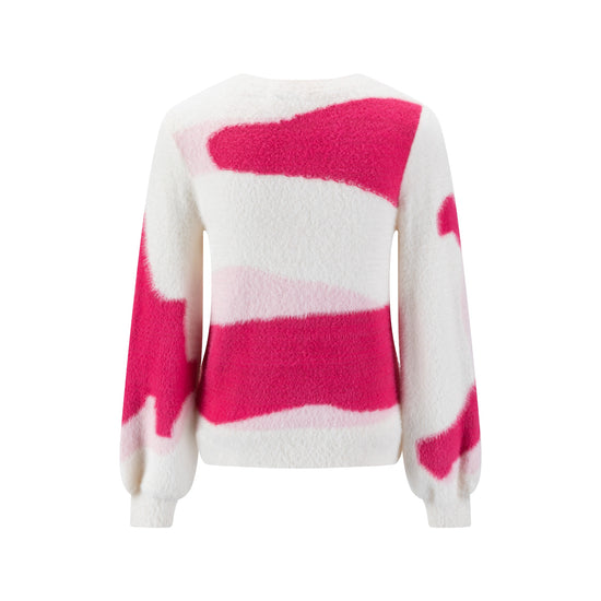 Pink And White Knit Sweater
