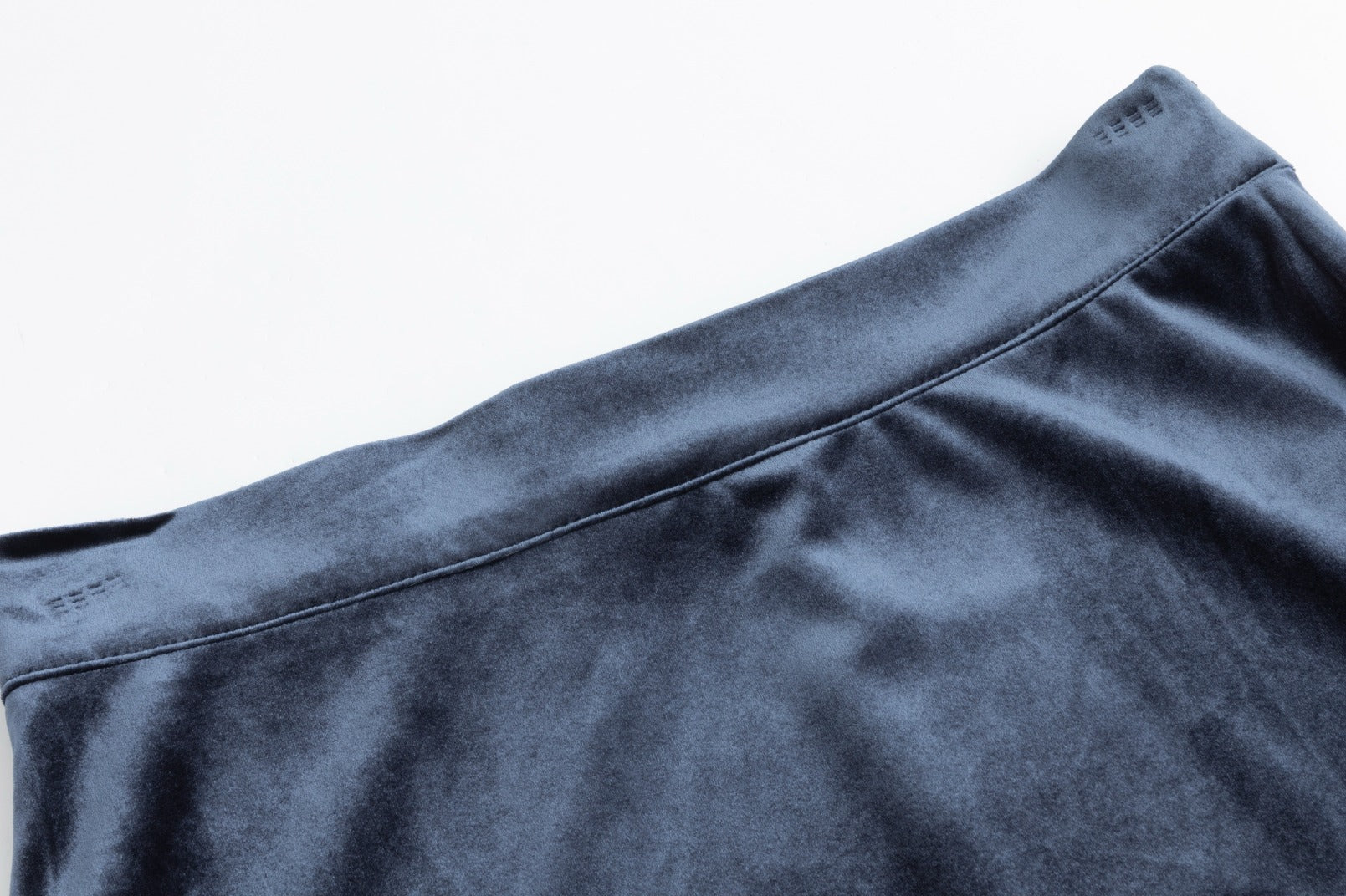 Velvet A-Line Midi Skirt - Blue