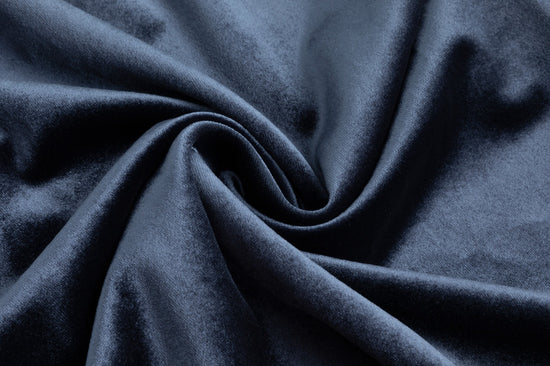 Velvet A-Line Midi Skirt - Blue