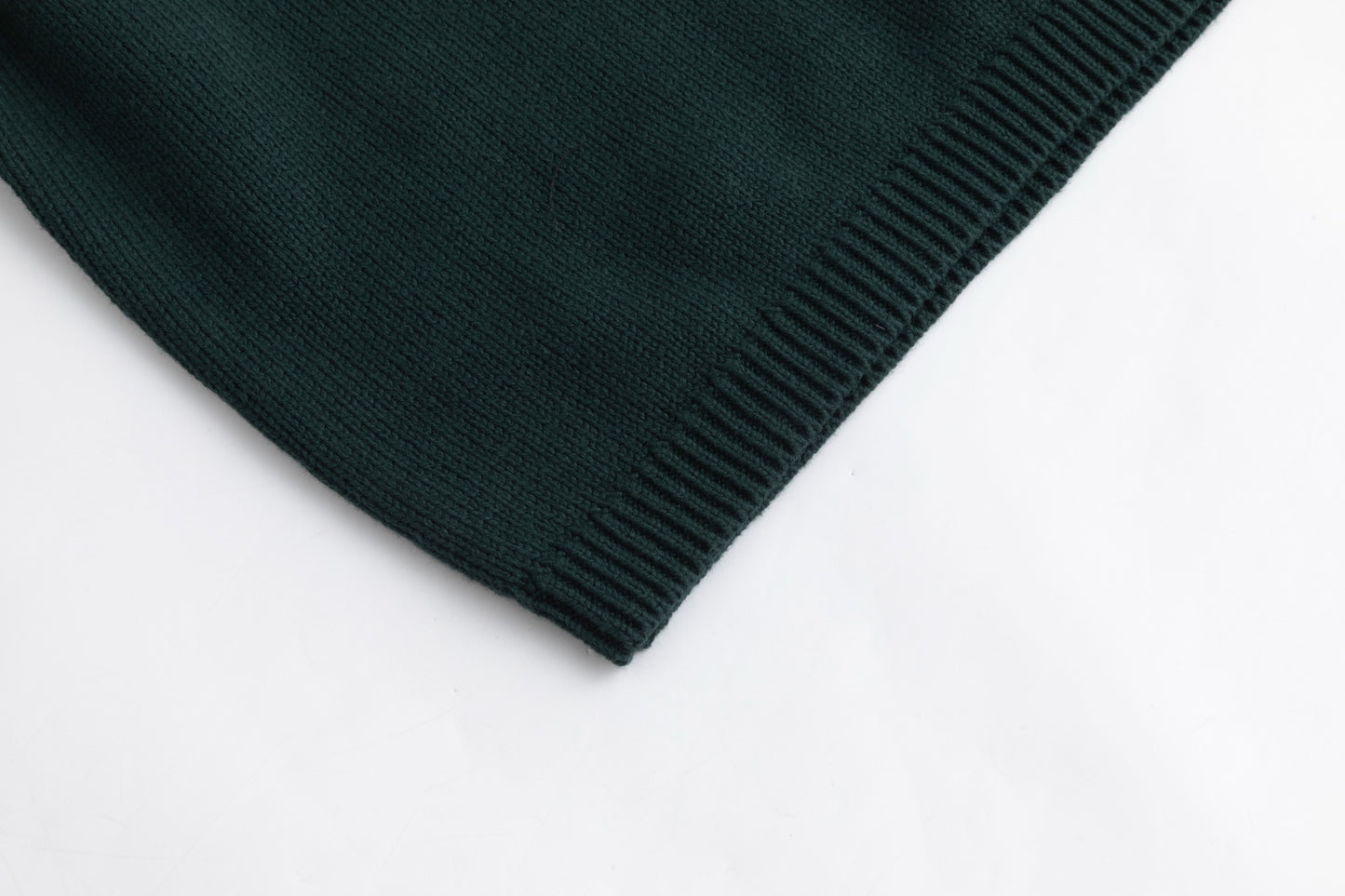 Knit Center Velvet Sleeves Top - Green