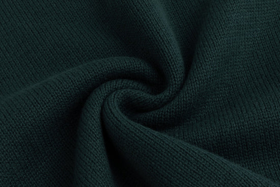 Knit Center Velvet Sleeves Top - Green