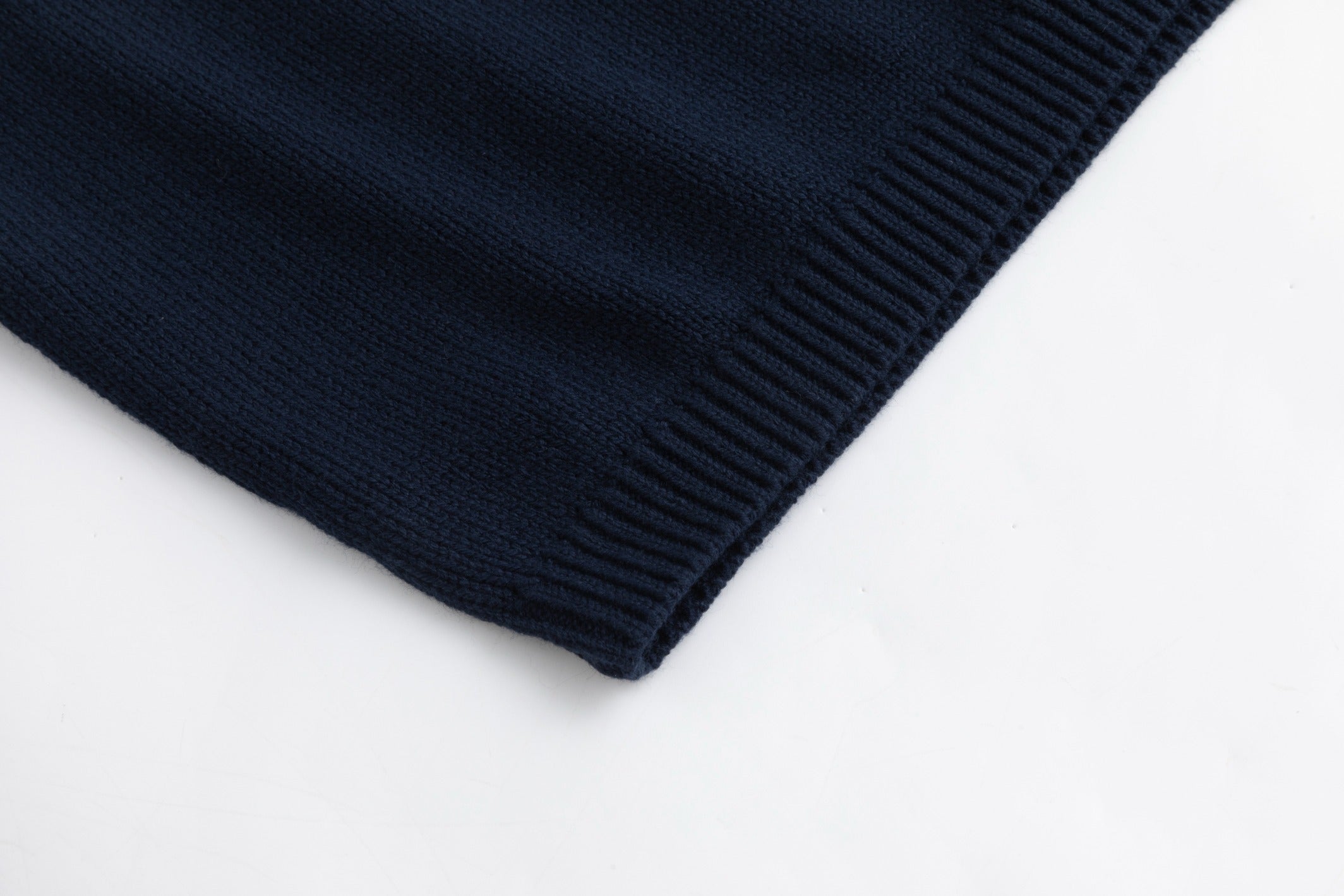 Knit Center Velvet Sleeves Top - Blue