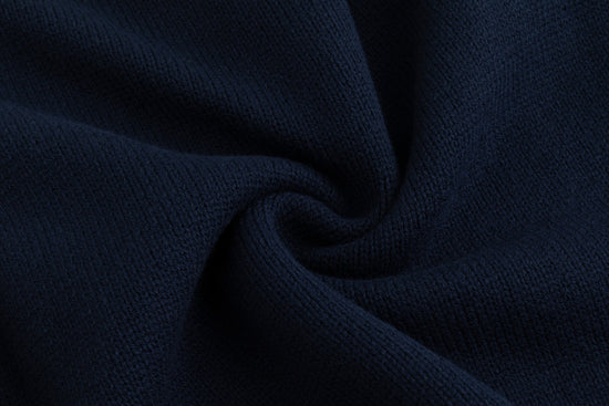 Knit Center Velvet Sleeves Top - Blue