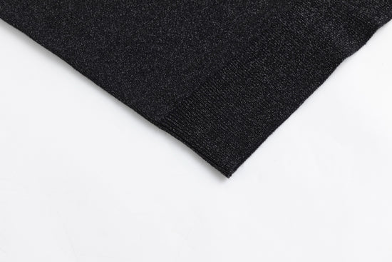 Metallic Silver Knit Turtleneck