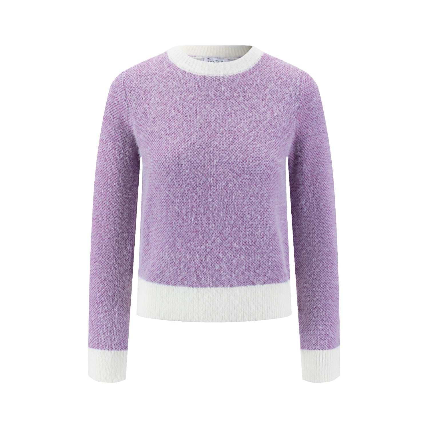 Purple And White Fuzzy Sweater