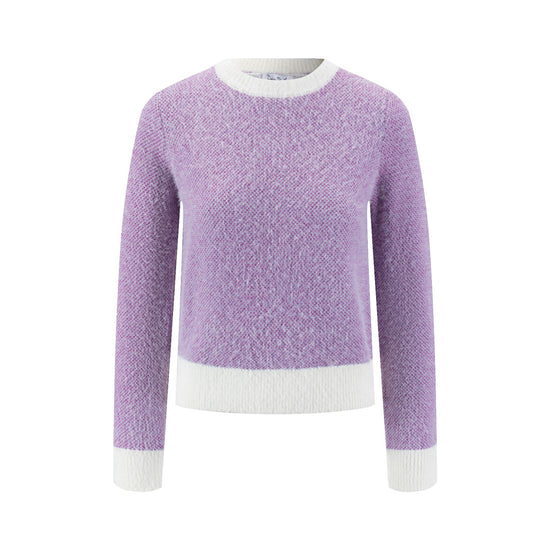 Purple And White Fuzzy Sweater
