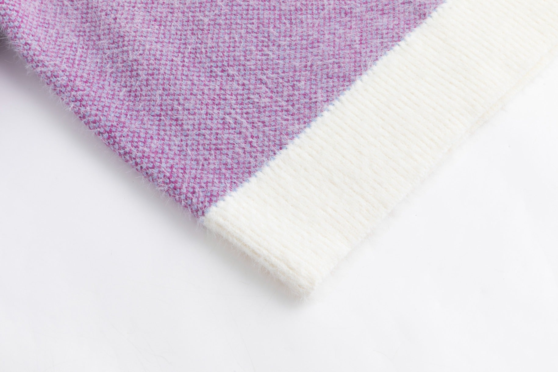 Purple And White Fuzzy Sweater