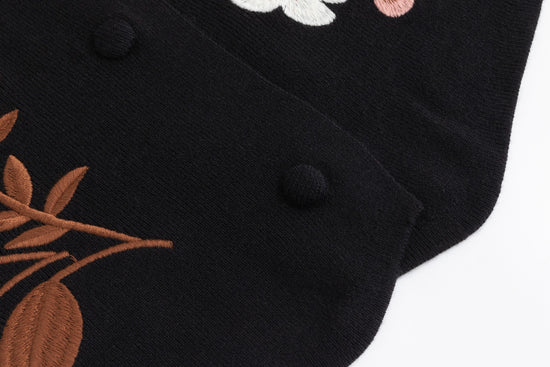 Black And Orange Flower Embroidered Vest