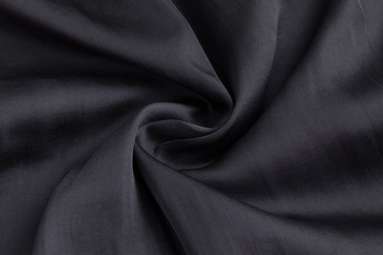 Satin Dress With Knit Floral Overlay - Grey