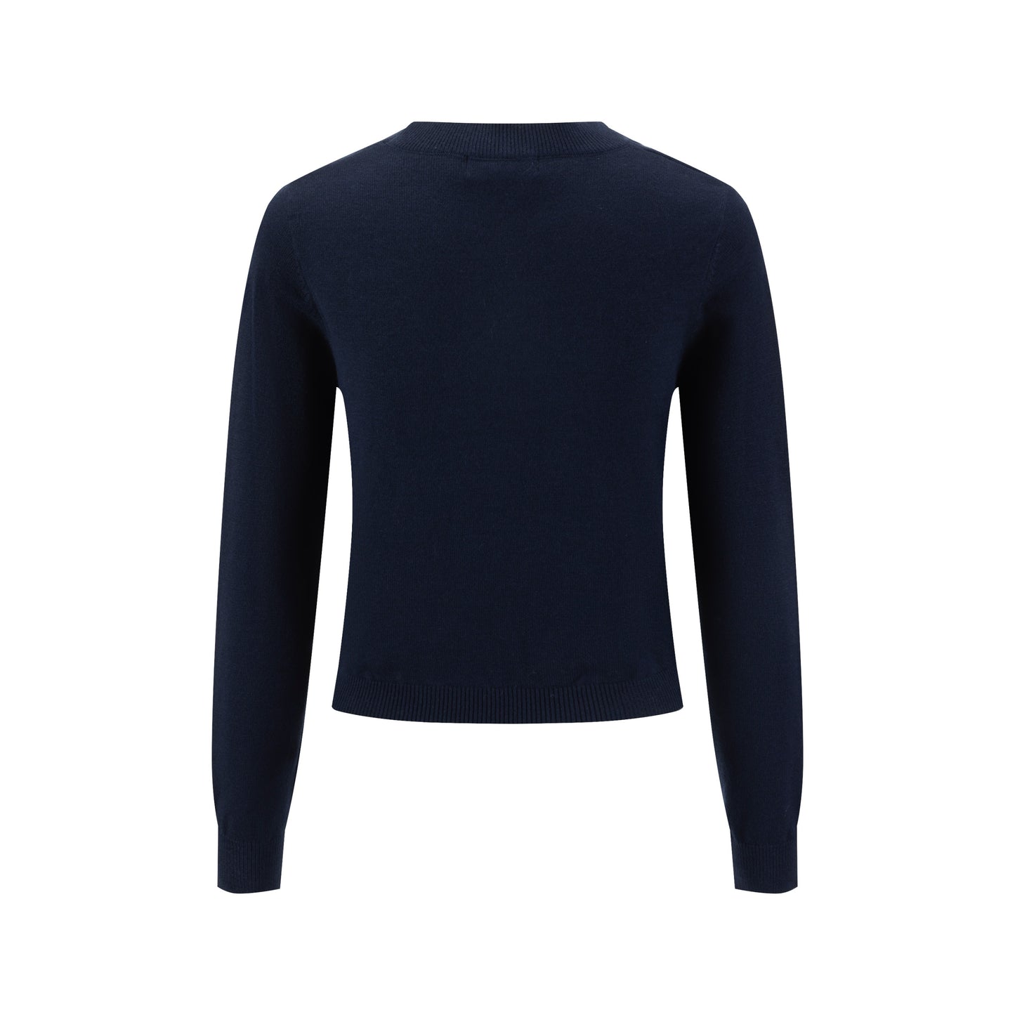 Knit Top With Multi Colored Beads Details - Navy