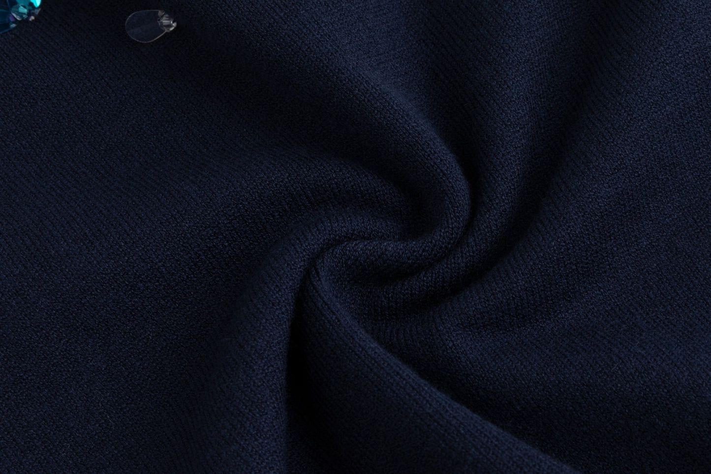 Knit Top With Multi Colored Beads Details - Navy