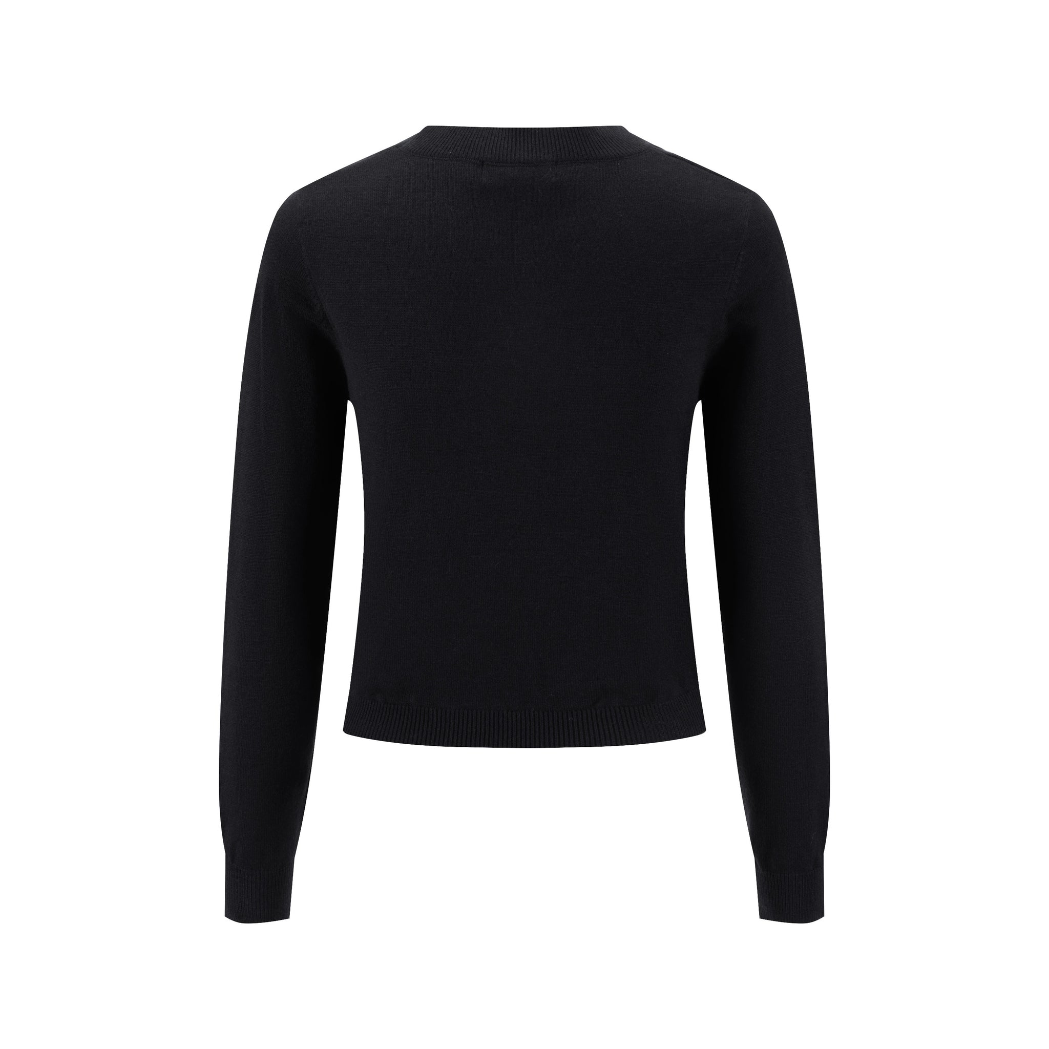 Knit Top With Multi Colored Beads Details - Black