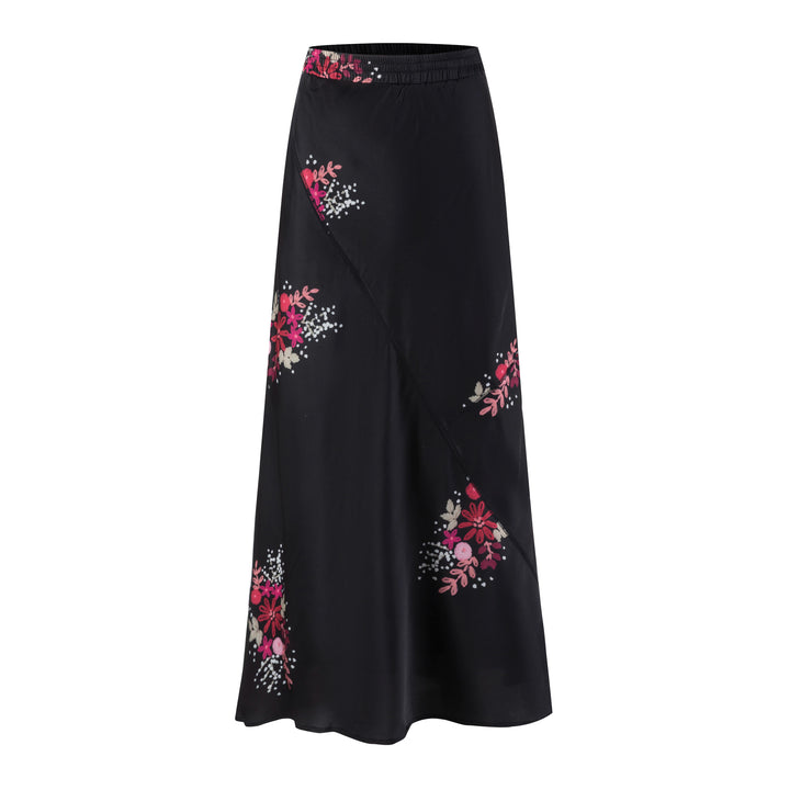Black Slip With Pink Floral Print