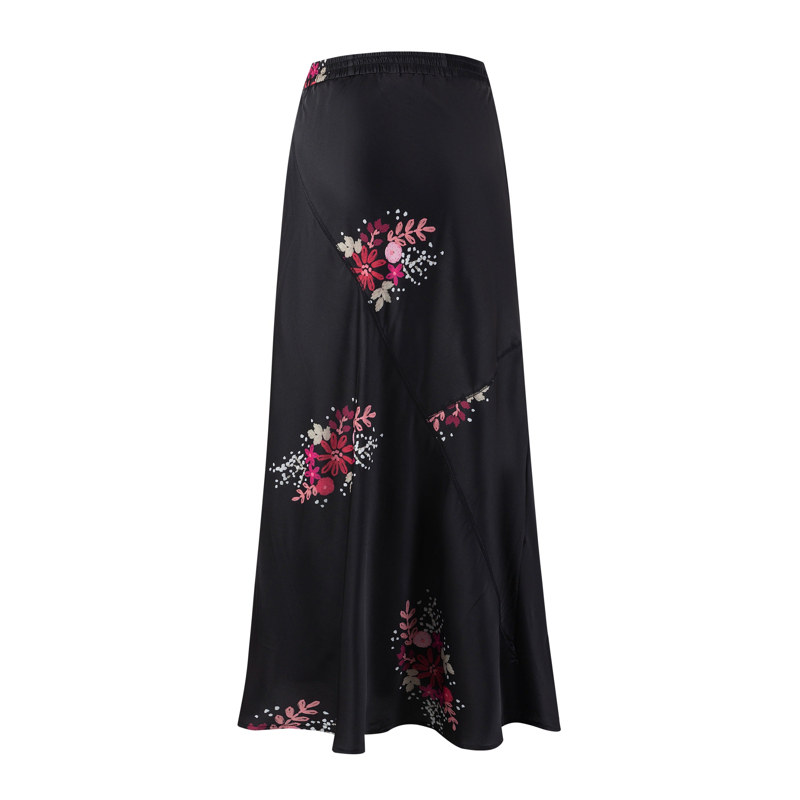 Black Slip With Pink Floral Print