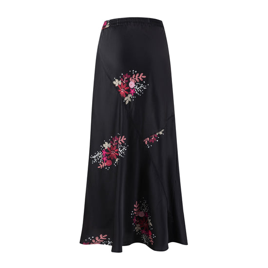 Black Slip With Pink Floral Print