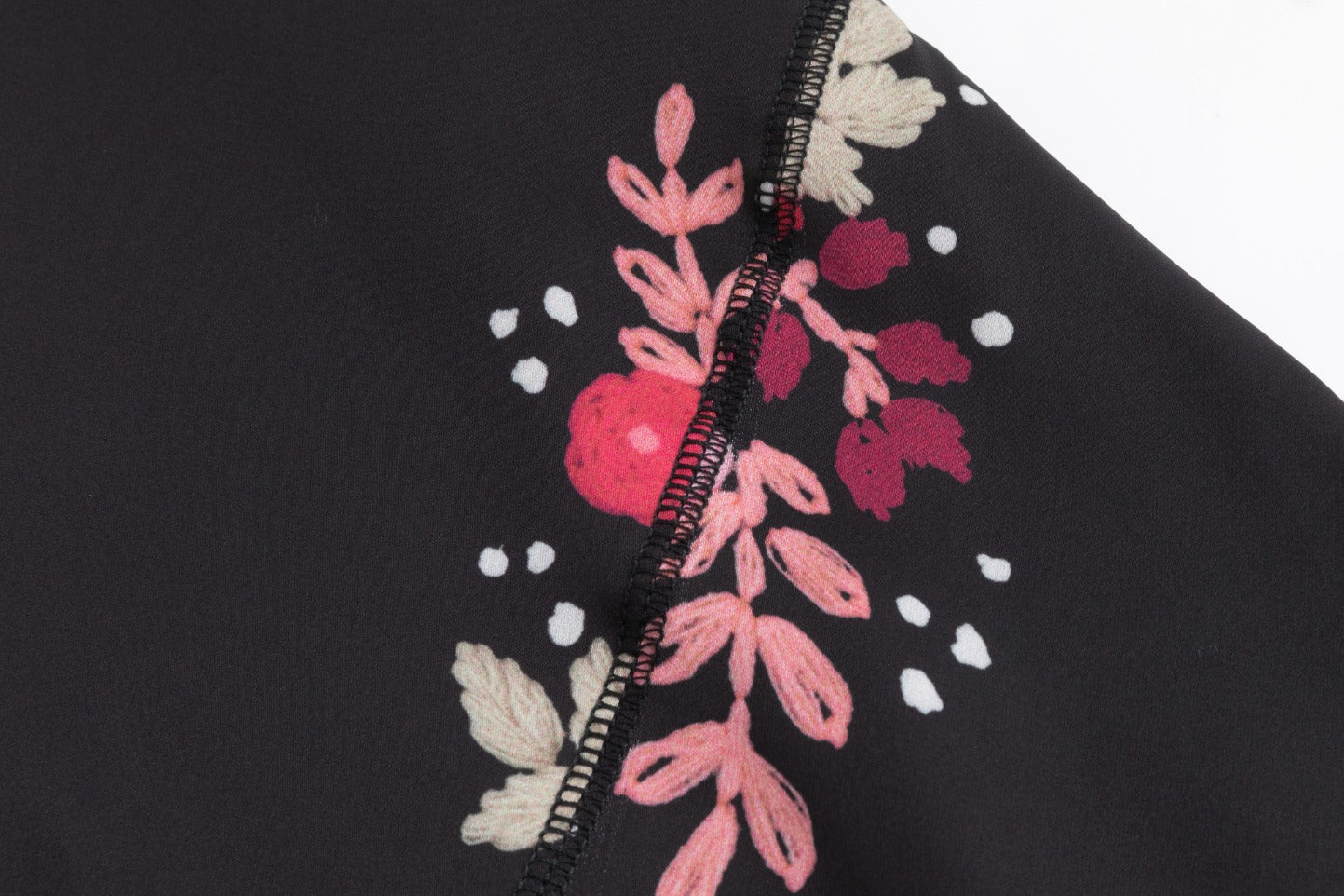 Black Slip With Pink Floral Print