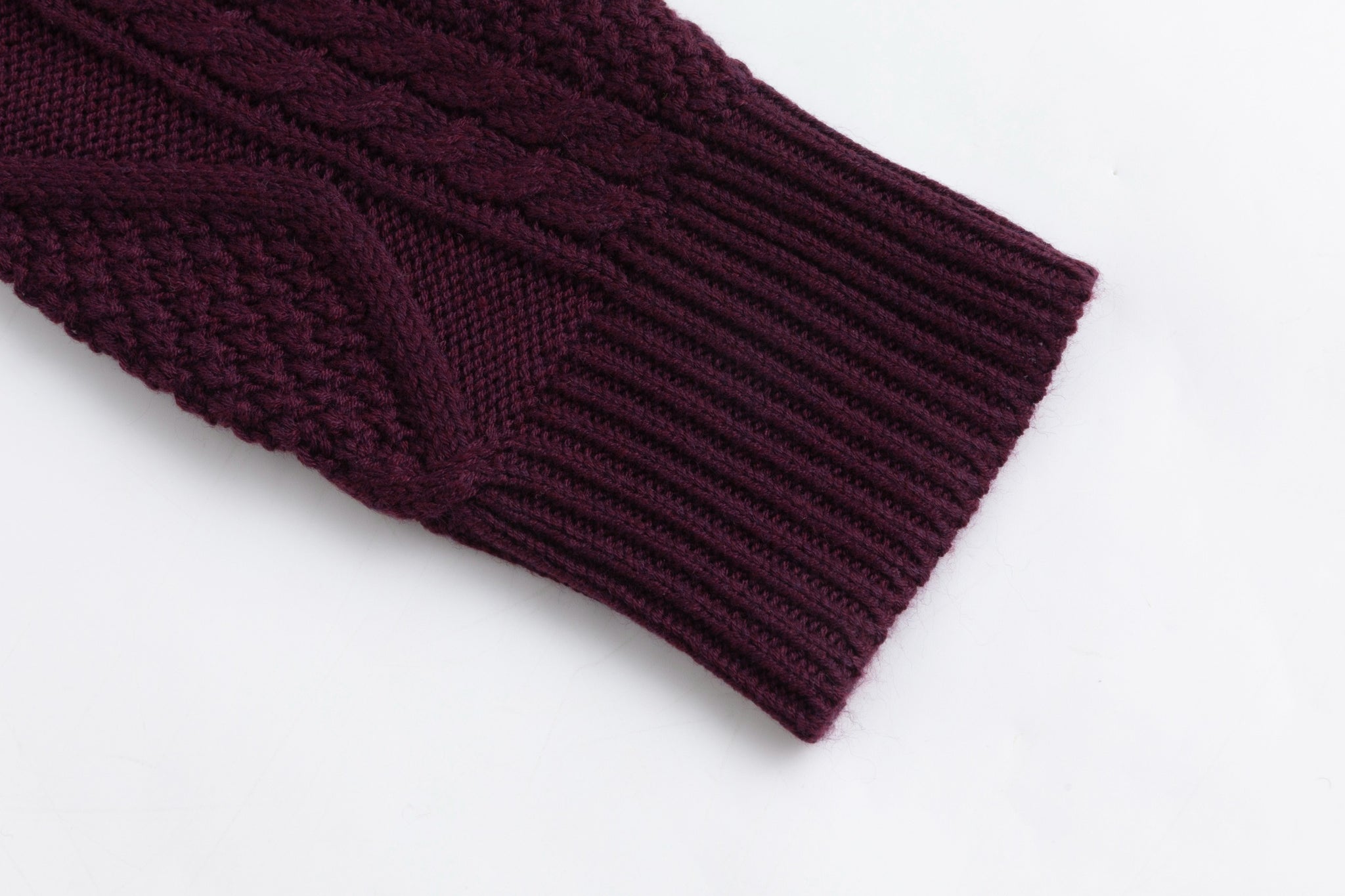 Purple Knit Sweater With Plaid Collar