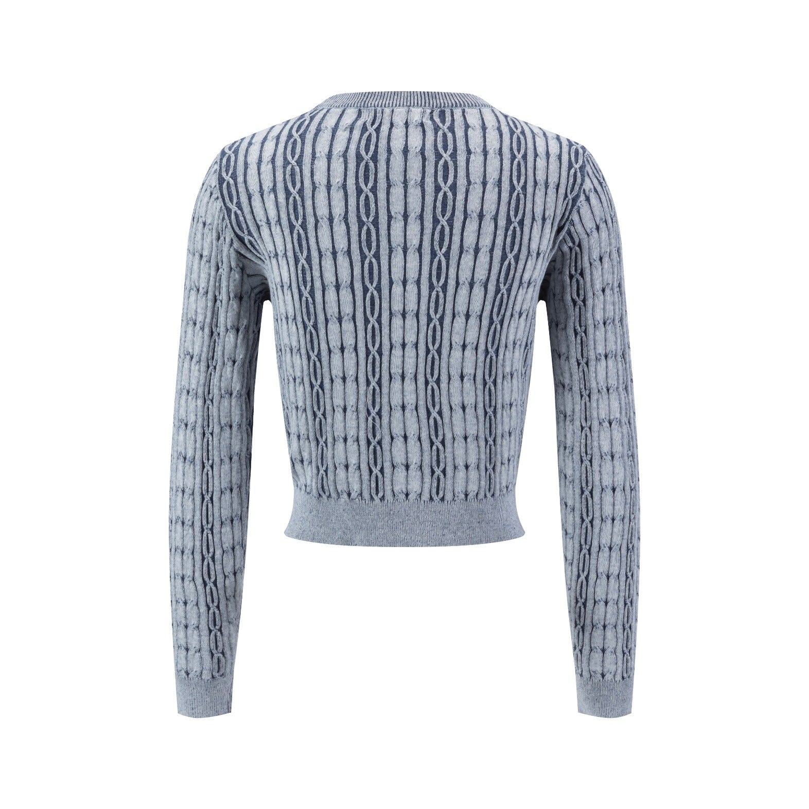 Light Blue Denim Wash Cable Knit Sweater