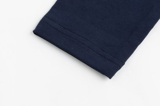 Navy And Brown Satin Jumper With Turtleneck Underlay