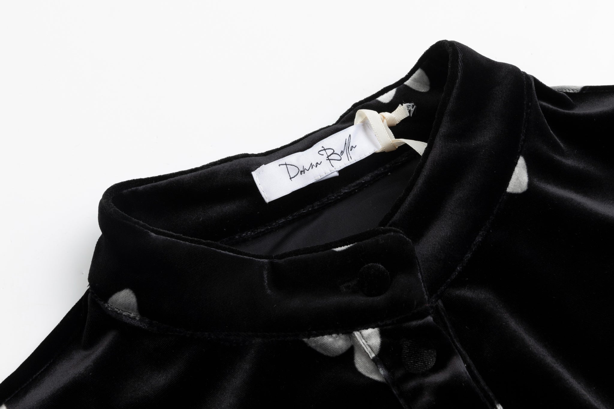 Black Butterfly Printed Velvet Dress