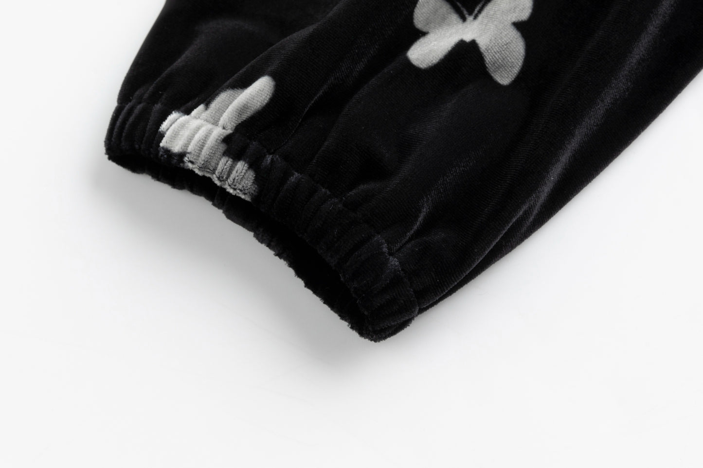 Black Butterfly Printed Velvet Dress